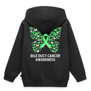 Cancer des canaux biliaires - Sweat Premium à capuche enfant bio - noir - Dos - AI Model Kid Male (0cm)