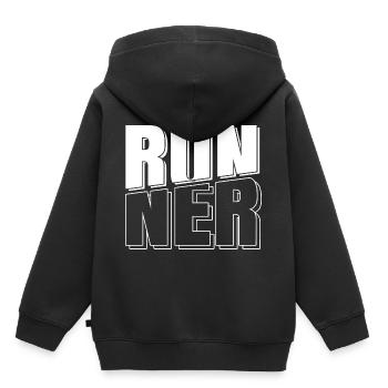 Läufer Jogger Joggen Laufen Lauf - Kinder Premium Organic Hoodie - Schwarz - Hinten - AI Model Kid Male (0cm)