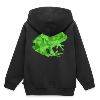 Frosch Geometrisch - Kinder Premium Organic Hoodie - Schwarz - Hinten - AI Model Kid Male (0cm)