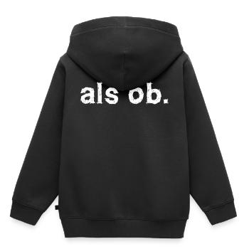 als ob. Aussage Statement - Kinder Premium Organic Hoodie - Schwarz - Hinten - AI Model Kid Male (0cm)