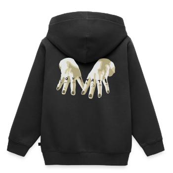 Love / Hate - Kinder Premium Organic Hoodie - Schwarz - Hinten - AI Model Kid Male (0cm)