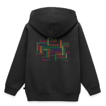 Nourriture alimentaire - Sweat Premium à capuche enfant bio - noir - Dos - AI Model Kid Male (0cm)