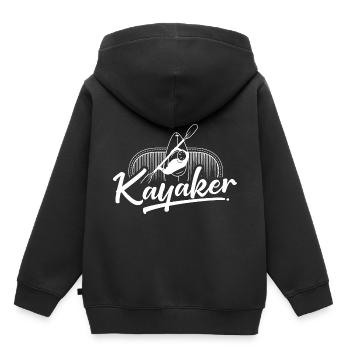 Kayak Kayak Kayak kayak kayak - Sweat Premium à capuche enfant bio - noir - Dos - AI Model Kid Male (0cm)