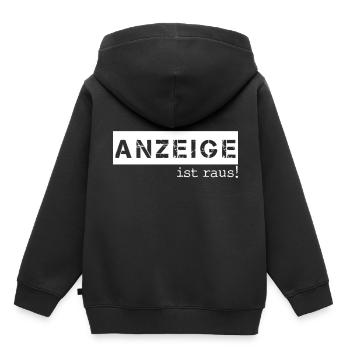 ANZEIGE IST RAUS - Kinder Premium Organic Hoodie - Schwarz - Hinten - AI Model Kid Male (0cm)