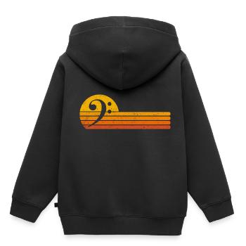 Bass clef bass clef retro bass player gift - Kids Premium Organic Hoodie - black - Back - AI Model Kid Male (0cm)
