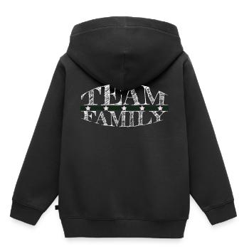 family - team family - Kids Premium Organic Hoodie - black - Back - AI Model Kid Male (0cm)