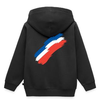Drapeau drapeau de la France - Sweat Premium à capuche enfant bio - noir - Dos - AI Model Kid Male (0cm)