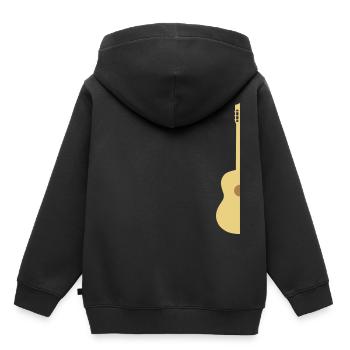 demi guitare - Sweat Premium à capuche enfant bio - noir - Dos - AI Model Kid Male (0cm)