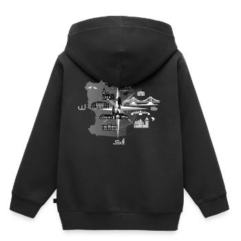 boussole Krefeld, Krefeld - Sweat Premium à capuche enfant bio - noir - Dos - AI Model Kid Male (0cm)