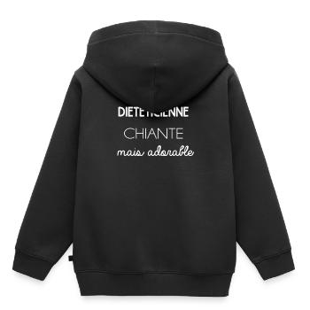 Dieteticienne - Sweat Premium à capuche enfant bio - noir - Dos - AI Model Kid Male (0cm)