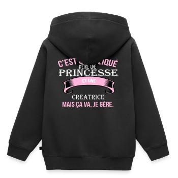 creatrice - Sweat Premium à capuche enfant bio - noir - Dos - AI Model Kid Male (0cm)