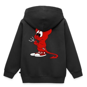 Teufelchen - Kinder Premium Organic Hoodie - Schwarz - Hinten - AI Model Kid Male (0cm)
