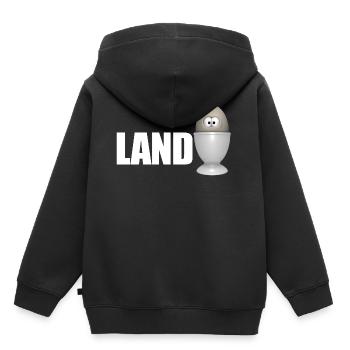 Landei - Kinder Premium Organic Hoodie - Schwarz - Hinten - AI Model Kid Male (0cm)