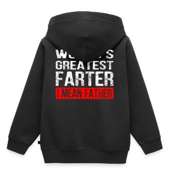 World's Greatest Farter I Mean Father - Kinder Premium Organic Hoodie - Schwarz - Hinten - AI Model Kid Male (0cm)