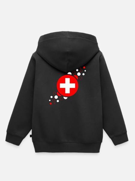 Schweiz wm - Kinder Premium Organic Hoodie - Schwarz