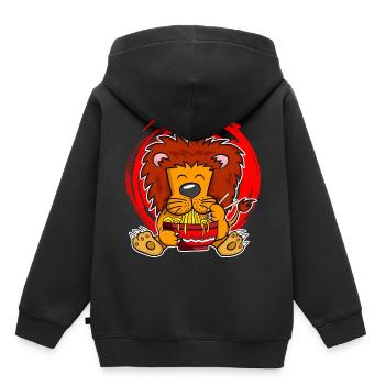 Ramen Life Motiv Löwen Motiv Shirt Ramen Noodle - Kinder Premium Organic Hoodie - Schwarz - Hinten - AI Model Kid Male (0cm)