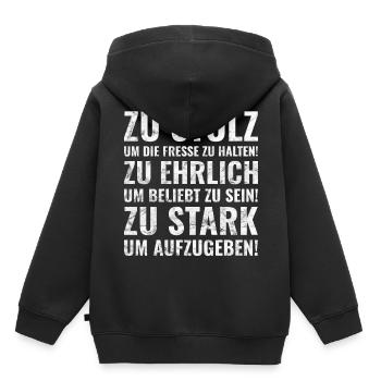 Proud, Honest, and Strong / sayings gift - Kids Premium Organic Hoodie - black - Back - AI Model Kid Male (0cm)