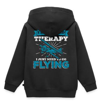 Fliegen Pilot Flugzeug - Kinder Premium Organic Hoodie - Schwarz - Hinten - AI Model Kid Male (0cm)