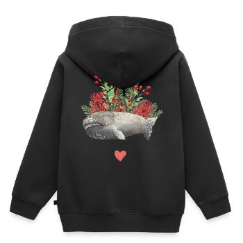 Wal & Korallen - Kinder Premium Organic Hoodie - Schwarz - Hinten - AI Model Kid Male (0cm)