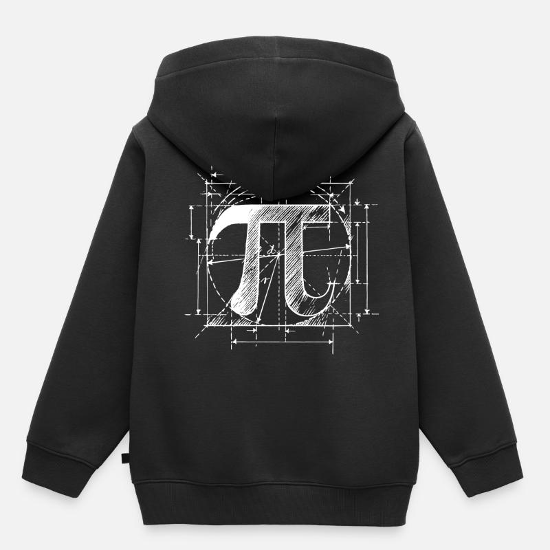 Esquisse Pi - Sweat Premium à capuche enfant bio - noir