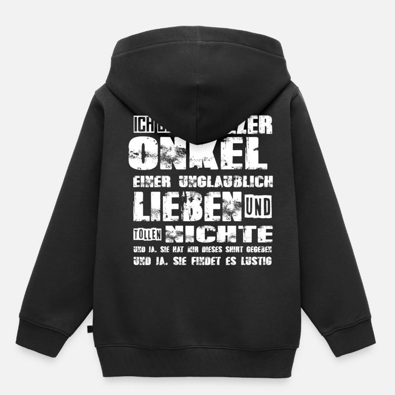 stolzer Onkel einer lieben und tollen Nichte - Kinder Premium Organic Hoodie - Schwarz