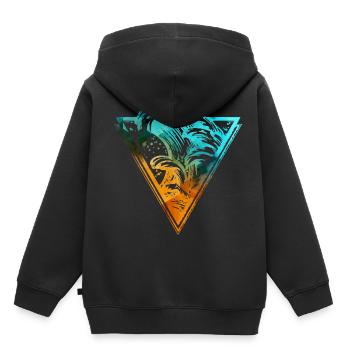 farbige brechende Surfwelle - Kinder Premium Organic Hoodie - Schwarz - Hinten - AI Model Kid Male (0cm)