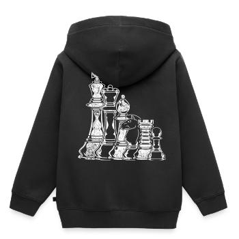 Schach - Kinder Premium Organic Hoodie - Schwarz - Hinten - AI Model Kid Male (0cm)