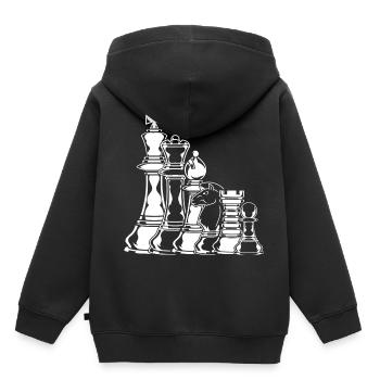 Schachfiguren Hobby Schach - Kinder Premium Organic Hoodie - Schwarz - Hinten - AI Model Kid Male (0cm)