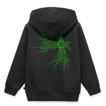 Cpu computer nerd computer scientist programmer " - Kids Premium Organic Hoodie - black - Back - AI Model Kid Male (0cm)