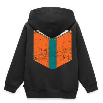 Lire des livres - Sweat Premium à capuche enfant bio - noir - Dos - AI Model Kid Male (0cm)