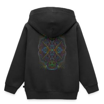 Geometrie Mandala - Kinder Premium Organic Hoodie - Schwarz - Hinten - AI Model Kid Male (0cm)
