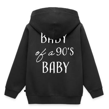 Bébé d’un bébé des années 90 - Sweat Premium à capuche enfant bio - noir - Dos - AI Model Kid Male (0cm)