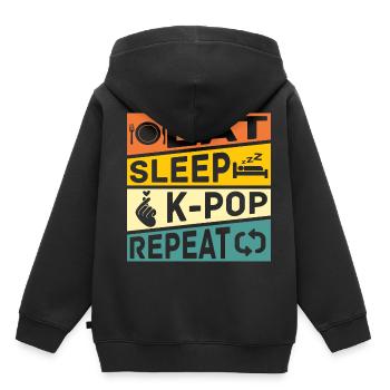 Cadeau de musique pop coréenne drôle K Pop - Sweat Premium à capuche enfant bio - noir - Dos - AI Model Kid Male (0cm)