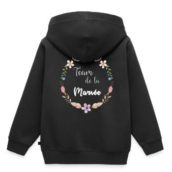 Bohemian Wedding Kollektion - Team de la Bride - Kinder Premium Organic Hoodie - Schwarz - Hinten - AI Model Kid Male (0cm)