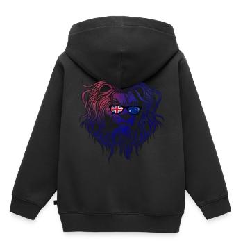 Australien - Kinder Premium Organic Hoodie - Schwarz - Hinten - AI Model Kid Male (0cm)