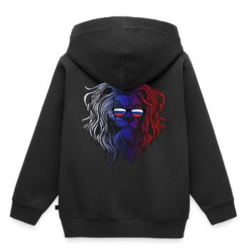Russland - Kinder Premium Organic Hoodie - Schwarz - Hinten - AI Model Kid Male (0cm)