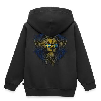 Schweden - Kinder Premium Organic Hoodie - Schwarz - Hinten - AI Model Kid Male (0cm)