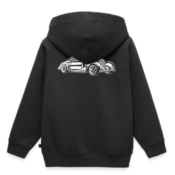 Hot Rod / Rad Rod 05_weiß - Kinder Premium Organic Hoodie - Schwarz - Hinten - AI Model Kid Male (0cm)