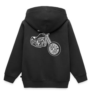 Chopper / Bobber Motorrad 01_weiß - Kinder Premium Organic Hoodie - Schwarz - Hinten - AI Model Kid Male (0cm)