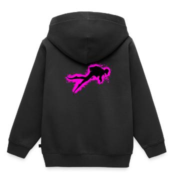 Silhouette  Sport Pink und Schwarz Umriss - Kinder Premium Organic Hoodie - Schwarz - Hinten - AI Model Kid Male (0cm)