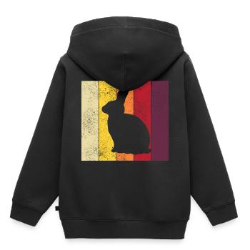 Rabbit Retro Rabbit Easter Gift - Kids Premium Organic Hoodie - black - Back - AI Model Kid Male (0cm)
