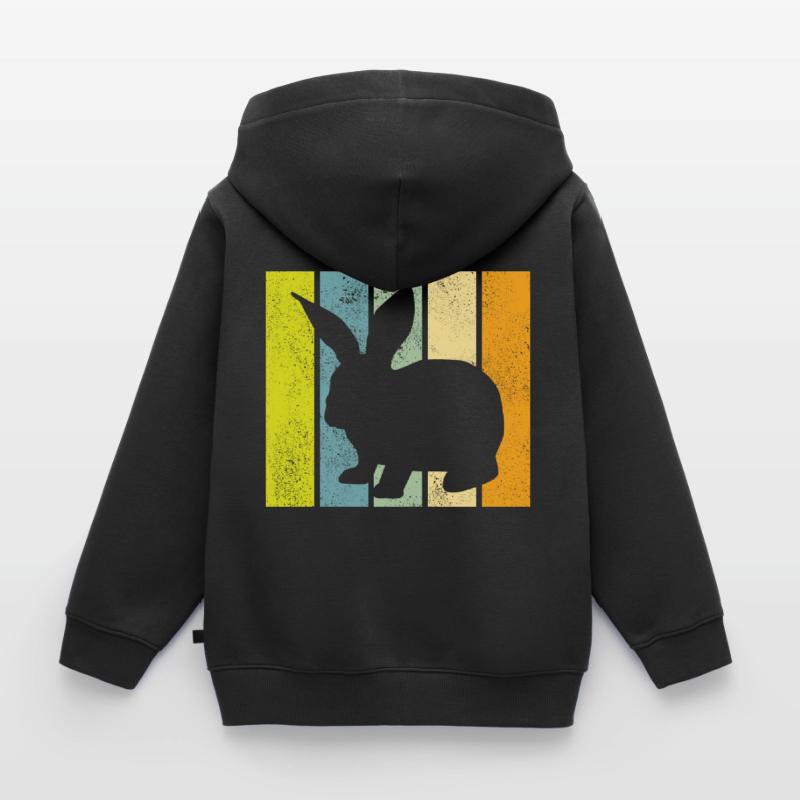 Rabbit Retro Rabbit Easter Gift Kids Premium Organic Hoodie