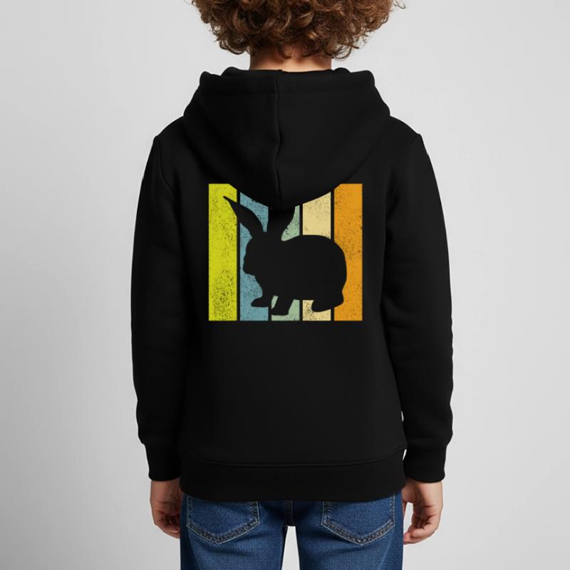 Rabbit Retro Rabbit Easter Gift Kids Premium Organic Hoodie