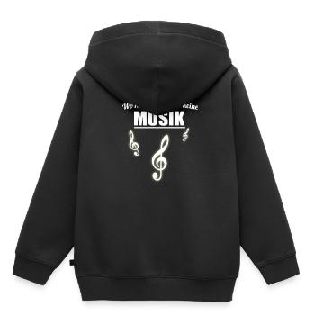 Musik - Wo kein Herz ist, ist keine Musik - Kinder Premium Organic Hoodie - Schwarz - Hinten - AI Model Kid Male (0cm)