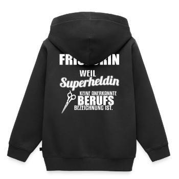 Friseurin - Kinder Premium Organic Hoodie - Schwarz - Hinten - AI Model Kid Male (0cm)