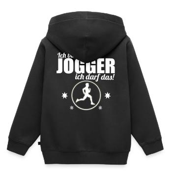 Jogger - Ich bin Jogger ich darf das! - Kinder Premium Organic Hoodie - Schwarz - Hinten - AI Model Kid Male (0cm)
