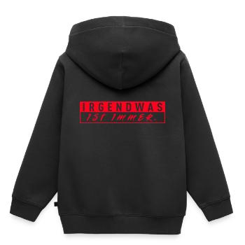 Irgendwas Ist Immer - Kinder Premium Organic Hoodie - Schwarz - Hinten - AI Model Kid Male (0cm)