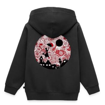 Singendes Kindermädchen Mary - Kinder Premium Organic Hoodie - Schwarz - Hinten - AI Model Kid Male (0cm)