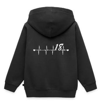 18. Geburtstag 18 Volljährig Geschenkidee Herz - Kinder Premium Organic Hoodie - Schwarz - Hinten - AI Model Kid Male (0cm)