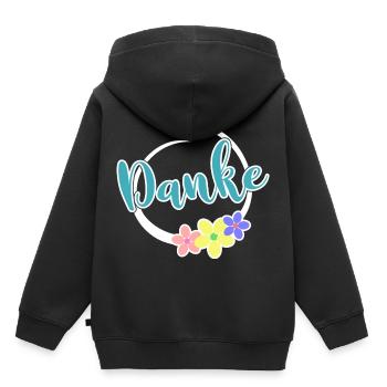 Merci cadre Décoration Merci Merci - Sweat Premium à capuche enfant bio - noir - Dos - AI Model Kid Male (0cm)